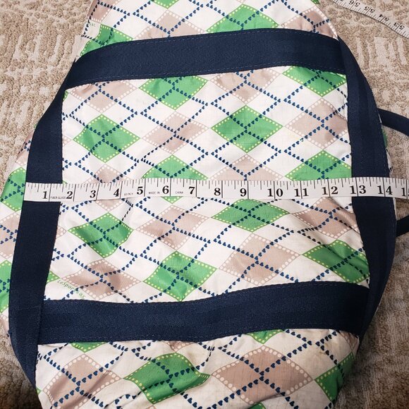 LeSportsac 80's Retro Classic Argyle Diamond Pattern Weekender Tote 24"x21"x14" - Picture 12 of 16